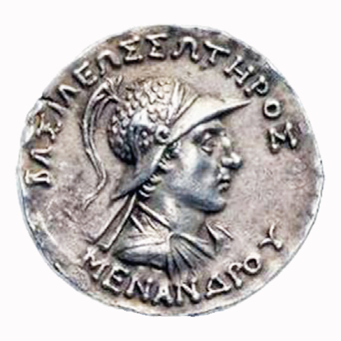 พระเจ้ามิลินท์ (Menander) ชื่อในภาษากรีกเมนันดรอส (Menandros) ครองราชย์ปลายพุทธศตวรรษที่ ๔