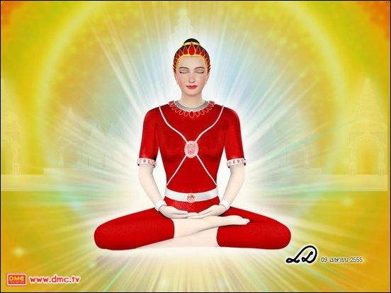 ท่านเทพธิดาใหม่ไม่รอช้า ได้ตั้งใจนั่งสมาธิตามคำสอนของพระธรรมกายในทันที 