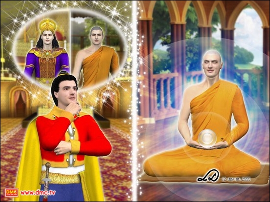 เมื่อพระราชาผู้เป็นที่รักยิ่งของมหาชนได้ออกผนวชตัวลูกจึงได้ตัดสินใจออกบวชตามพระราชาด้วยเช่นกัน