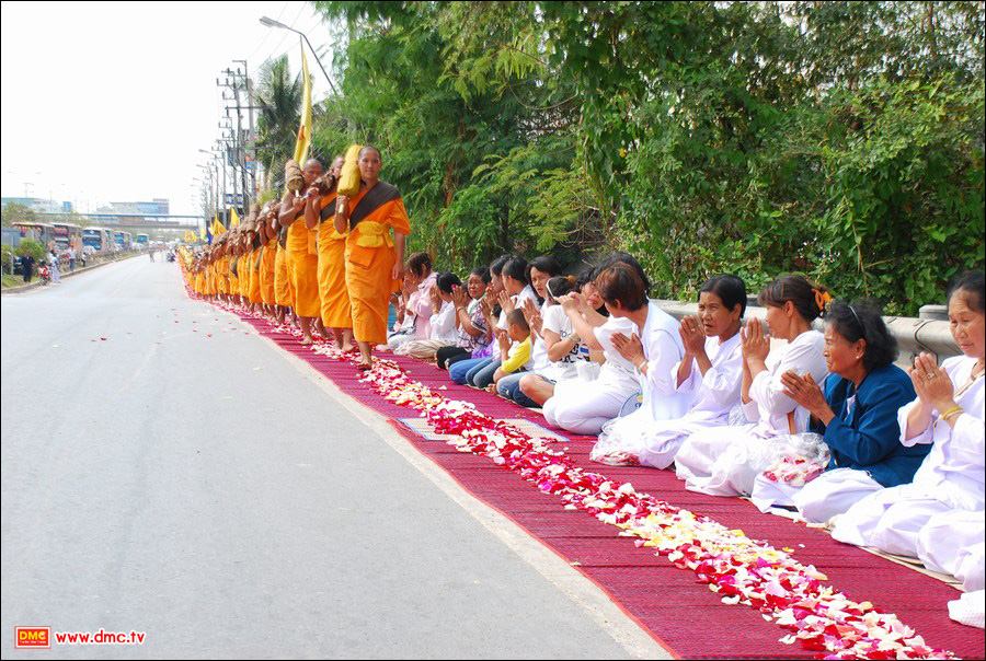 สาธุชนมาโปรยกลีบกุหลาบกันอย่างไม่ขาดสาย สาธุชนมาโปรยกลีบกุหลาบกันอย่างไม่ขาดสาย