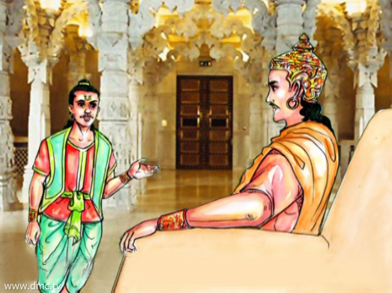 ท้าวสักกะเทวราชทรงจำแลงตนเป็นชายหนุ่มมาเข้าเฝ้าพระโอรส ท้าวสักกะเทวราชทรงจำแลงตนเป็นชายหนุ่มมาเข้าเฝ้าพระโอรส