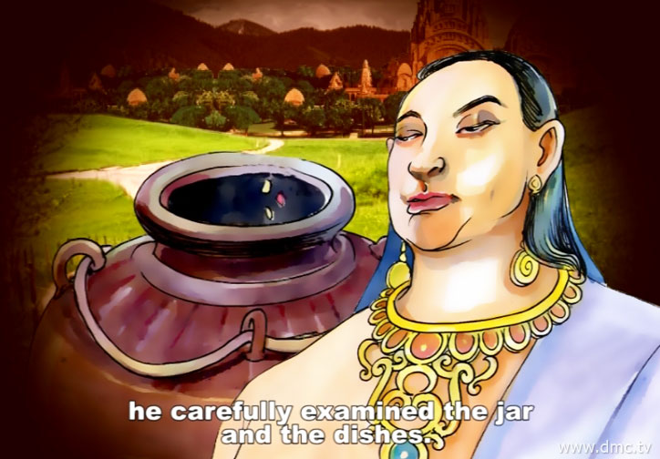 ท่านอานาถบิณฑิกเศรษฐีสังเกตได้ถึงความผิดปกติของสุราในไห ท่านอานาถบิณฑิกเศรษฐีสังเกตได้ถึงความผิดปกติของสุราในไห