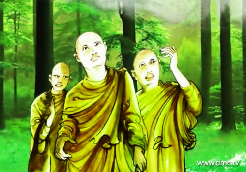 เหล่าภิกษุทั้งหลายต่างพากันตื่นตกใจกับไฟป่าที่เกิดขึ้น,Jataka