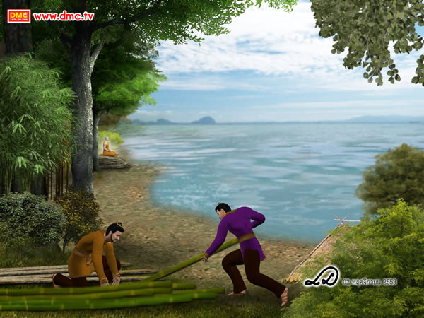 ทั้งสองได้เหลือบไปเห็นพระปัจเจกพุทธเจ้า ทั้งสองได้เหลือบไปเห็นพระปัจเจกพุทธเจ้า