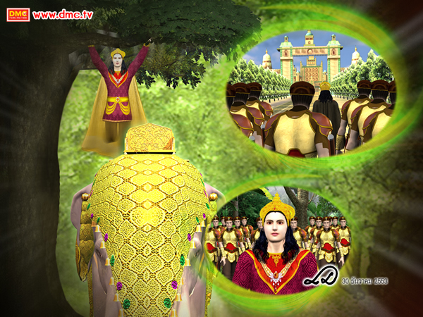 พระเจ้าสัตตุตาปะจึงทรงตัดสินพระทัยโหนกิ่งมะเดื่อที่ห้อยลงมา