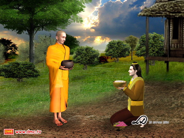 แม้พระโพธิสัตว์จะพลัดไปเกิดเป็นคนเข็ญใจ ท่านก็ไม่ท้อแท้ท้อถอยในการสร้างบารมี