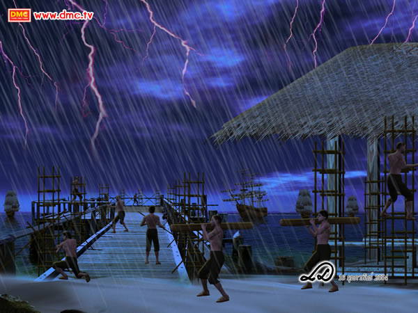 ท่านคีร์ซานบังคับให้พวกคนงานเร่งขยายท่าเรือ แม้จะเข้าช่วงฤดูมรสุมแล้วก็ตาม