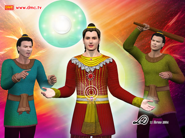 พระโพธิสัตว์มีความอดทนต่อสิ่งต่างๆที่มากระทบ ทั้งทางกาย ทางวาจา และทางใจ