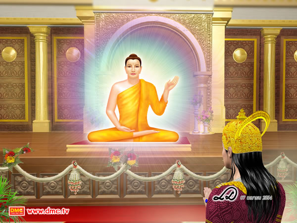 พระสัมมาสัมพุทธเจ้าทรงแสดงธรรมว่าด้วยเรื่อง คุณของพระนิพพานแก่พระเจ้าสังขจักร