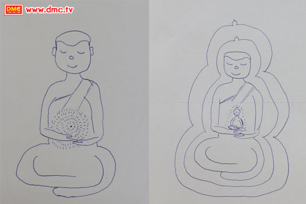 ภาพวาดจากประสบการณ์ภายในของสามเณรธรรมทายาท ภาณุพล สุปัตติ