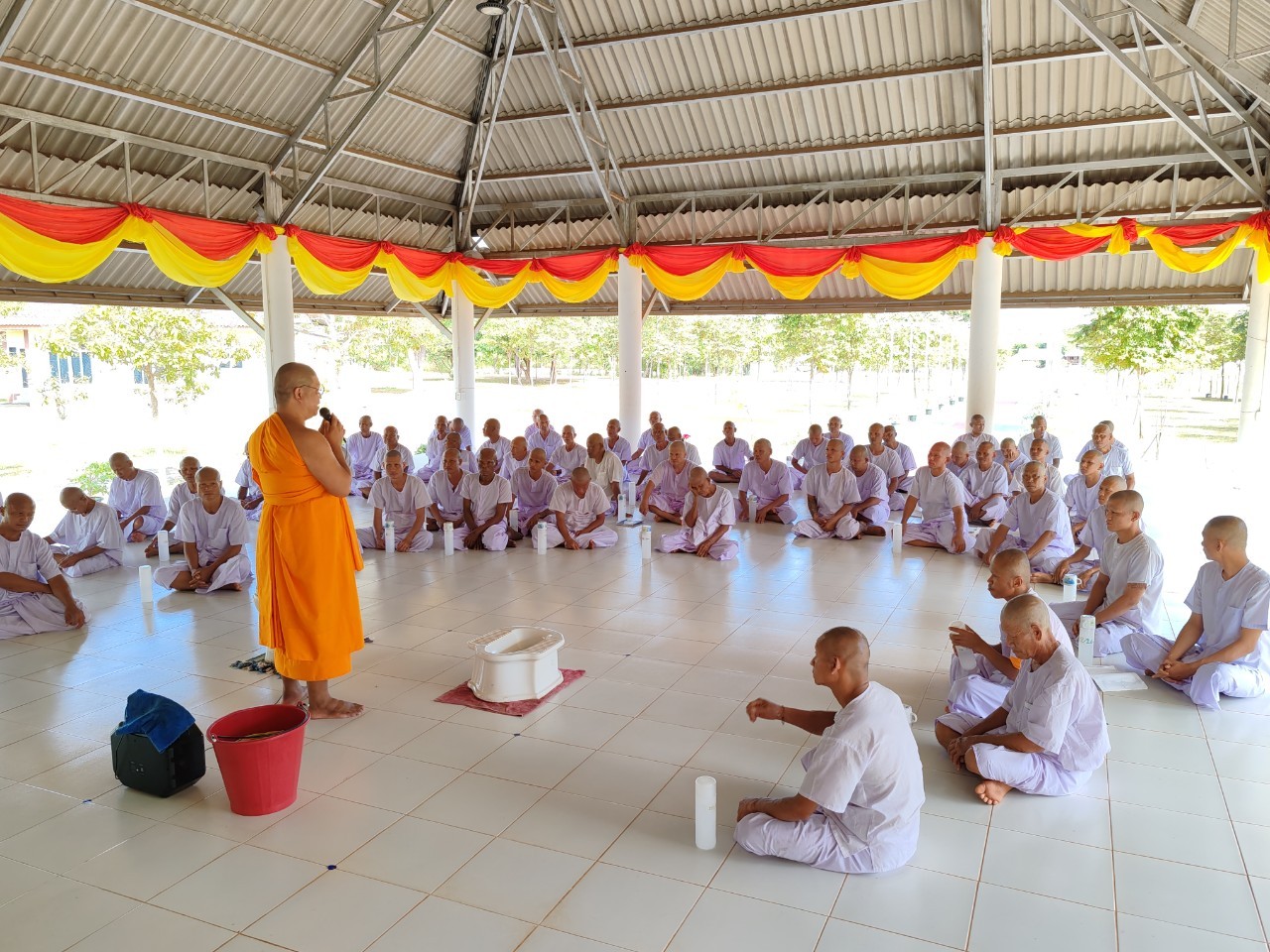 นาคธรรมทายาท ธุดงคสถานอุดรธานี ฝึกเรื่องการทำความสะอาดห้องน้ำ