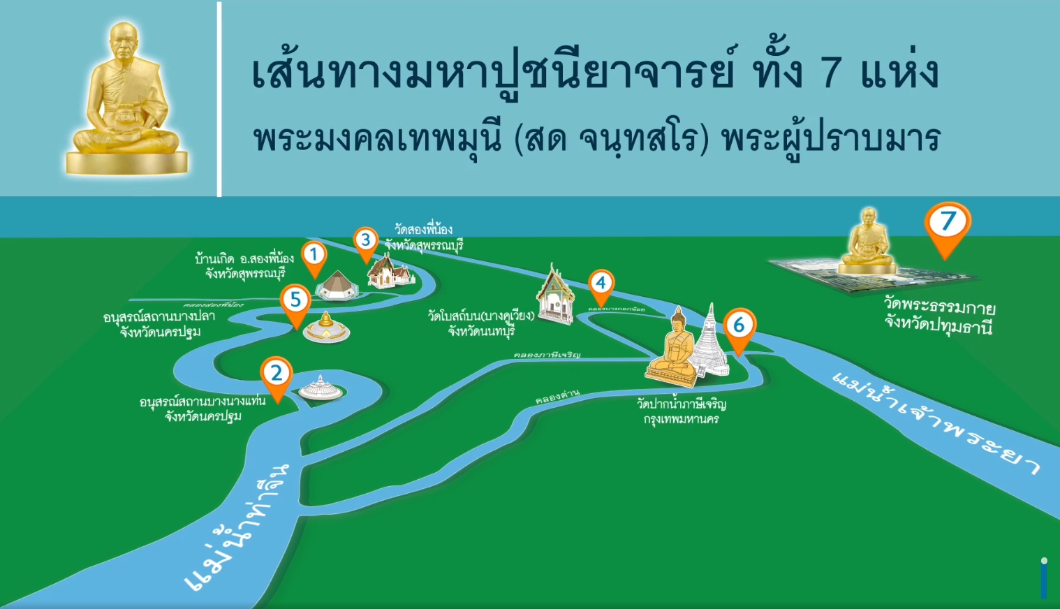 แผนที่ และผังจราจร เส้นทางเดินพระธรรมยาตรา ปีที่ 12