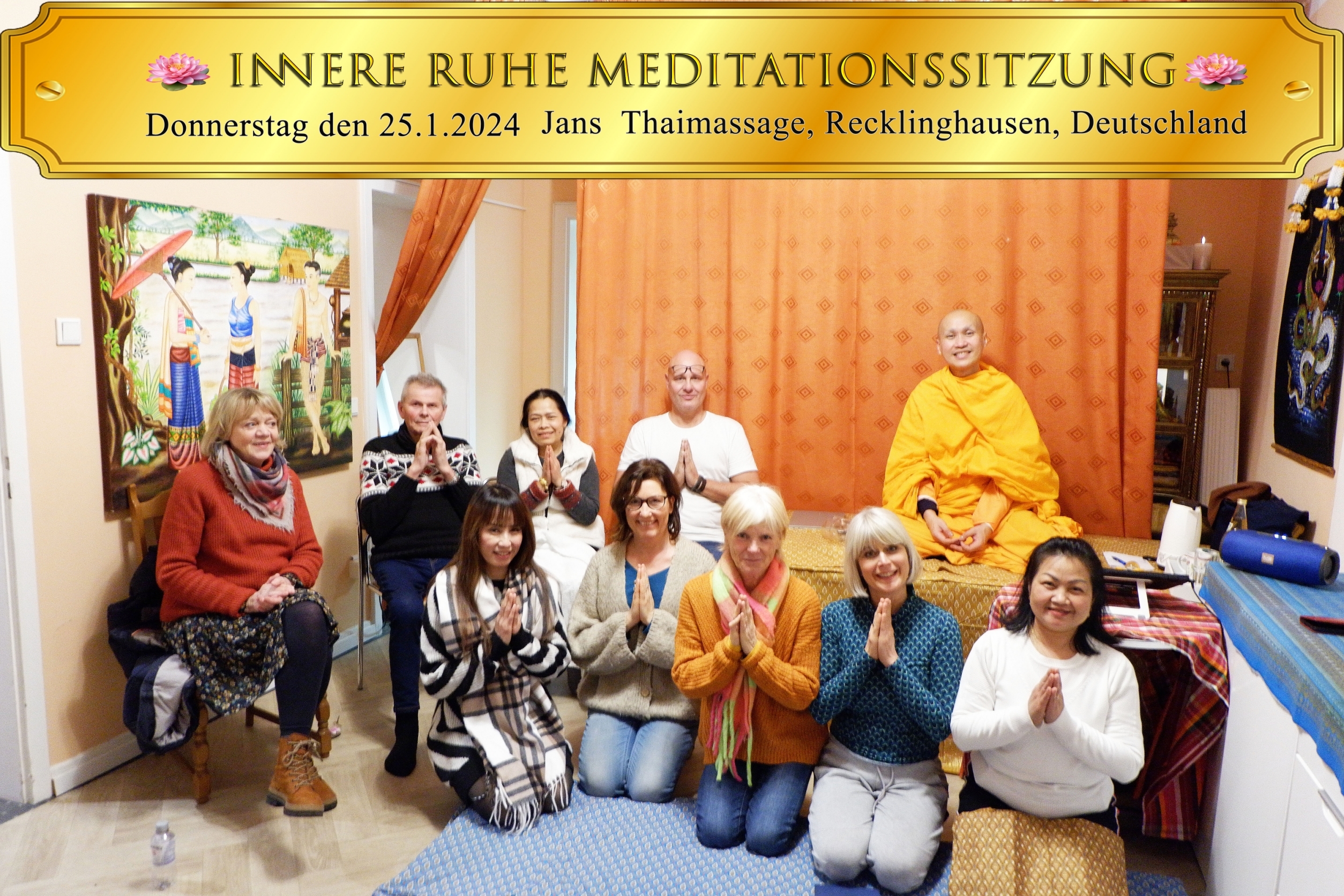 คณะสงฆ์วัดพุทธนอร์ดไรน์ เวสท์ฟาเลน จัดปฏิบัติธรรม ณ ร้าน Jans Thai Massage