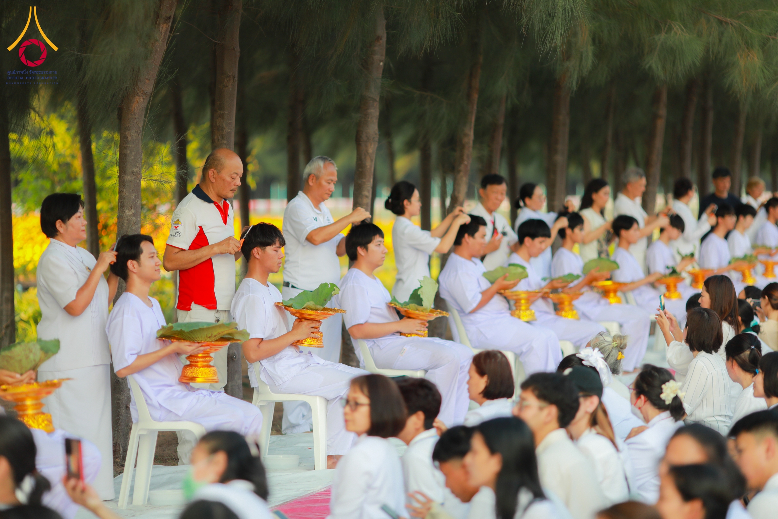 พิธีตัดปอยผมโครงการอุปสมบทหมู่ธรรมทายาทระดับอุดมศึกษา รุ่นที่ 51