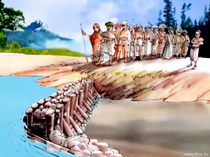 ชาวเมืองกบิลพัสดุ์ได้สร้างฝายกั้นน้ำเก็บน้ำเอาไว้ใช้สำหรับพวกของตน